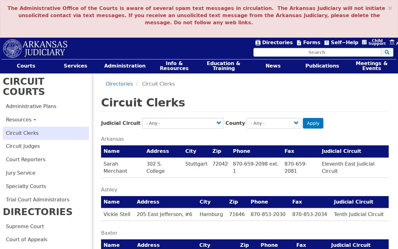 Pike County warrant lookup Circuit Clerk directory contact
