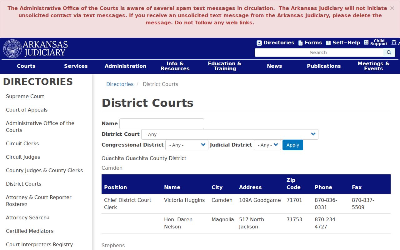 Pike County warrant lookup Murfreesboro and Glenwood court clerks