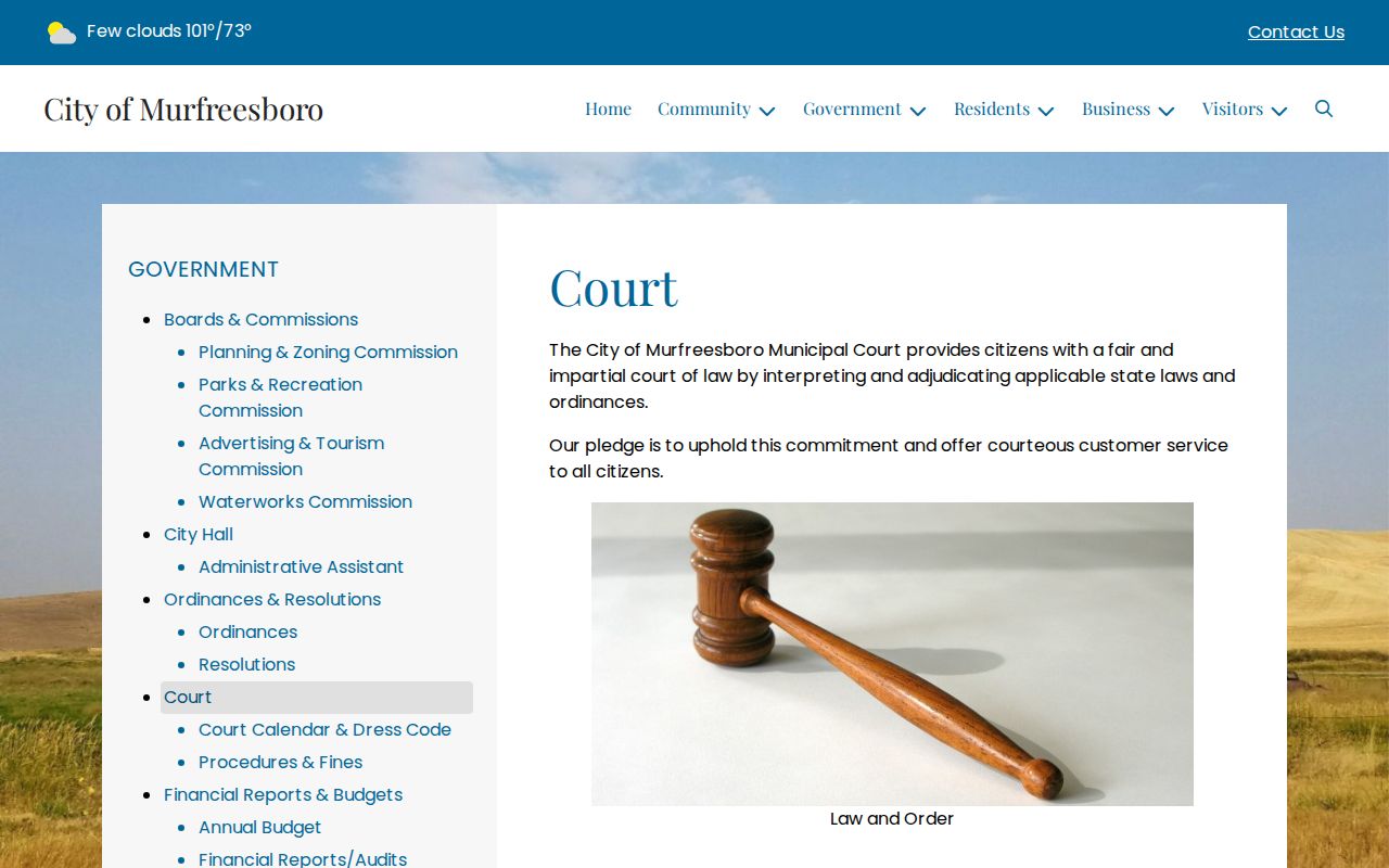 Pike County bench warrant search official Murfreesboro court page