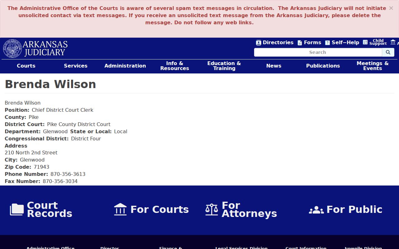 Pike County arrest warrant Glenwood District Court clerk source
